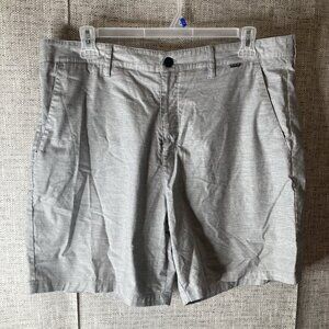 Mens Hurley H20 Dri Breathe Stretch Light Gray Shorts Size 38
